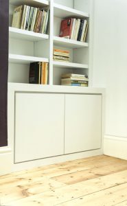 Contemporary alcove cupboards with shadow gap