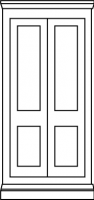 2 panel Traditional shaker door with wide midrail