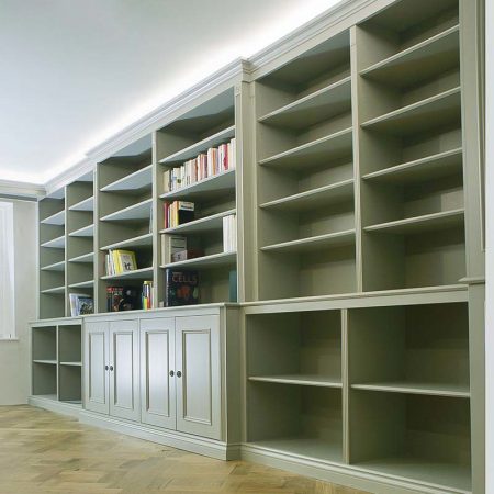 large wall storage units with doors